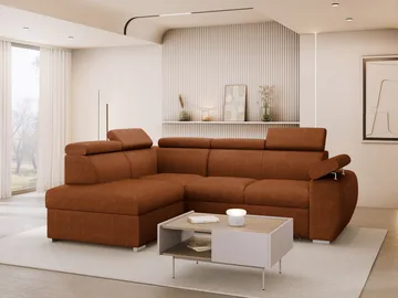 Binche 4-sits Bäddsoffa schäslong vänster med förvaring - Brun - Möbler - Soffa - Bäddsoffa