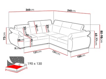 Binche 5-sits Bäddsoffa hörn med förvaring - Beige - Möbler - Soffa - Bäddsoffa