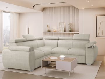 Binche 5-sits Bäddsoffa hörn med förvaring - Beige - Möbler - Soffa - Bäddsoffa