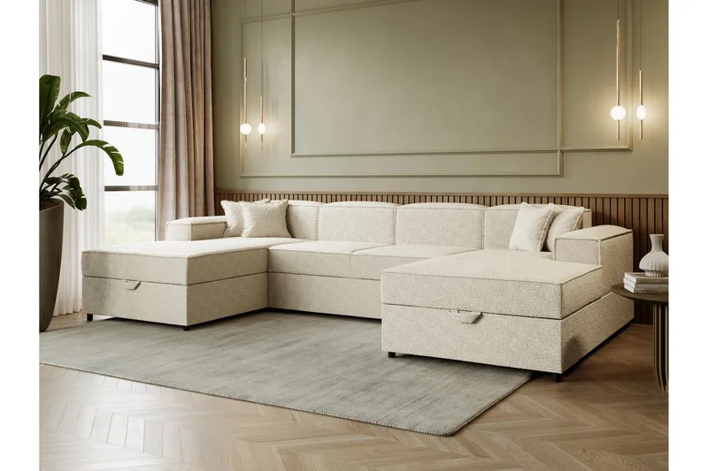 Bizantine Bäddsoffa Dubbeldivan 4-sits - Beige - Möbler - Soffa - Bäddsoffa
