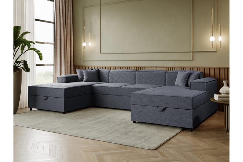 Bizantine Bäddsoffa Dubbeldivan 4-sits - Grå - Möbler - Soffa - Bäddsoffa