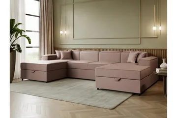 Bizantine Bäddsoffa Dubbeldivan 4-sits - Rosa - Möbler - Soffa - Bäddsoffa