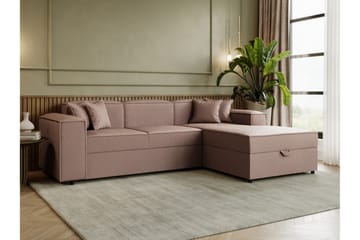 Bizantine Bäddsoffa m. Divan 3-sits - Rosa - Möbler - Soffa - Bäddsoffa