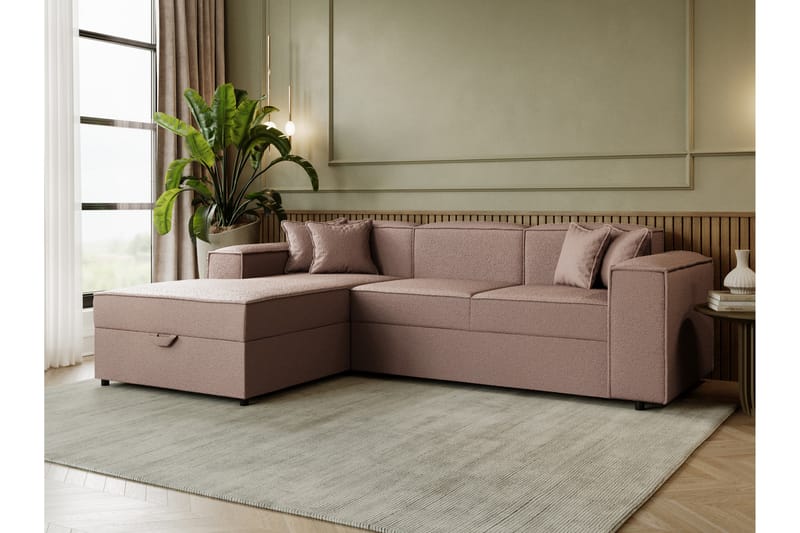 Bizantine Bäddsoffa m. Divan 3-sits - Rosa - Möbler - Soffa - Bäddsoffa