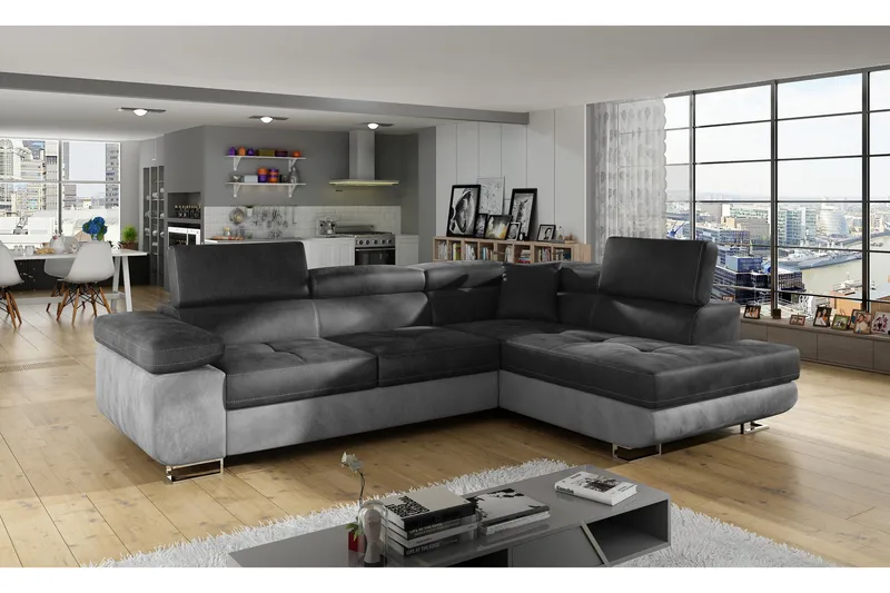 Bobis Bäddsoffa med Schäslong Höger - Grå - Möbler - Soffa - Bäddsoffa