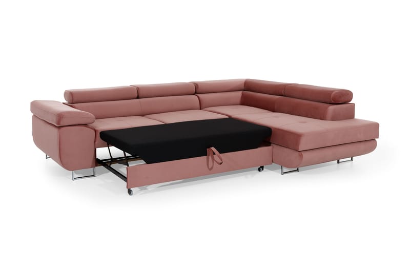 Bobis Bäddsoffa med Schäslong Höger - Rosa - Bäddsoffa - Bäddsoffa divan