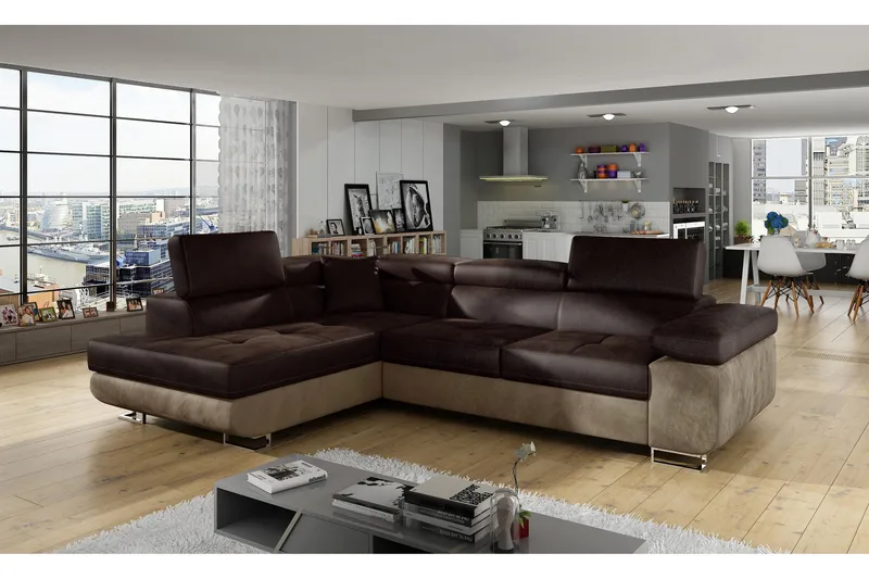 Bobis Bäddsoffa med Schäslong Vänster - Brun - Möbler - Soffa - Bäddsoffa