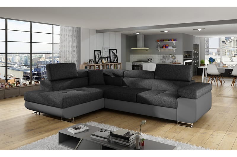 Bobis Bäddsoffa med Schäslong Vänster, Grå