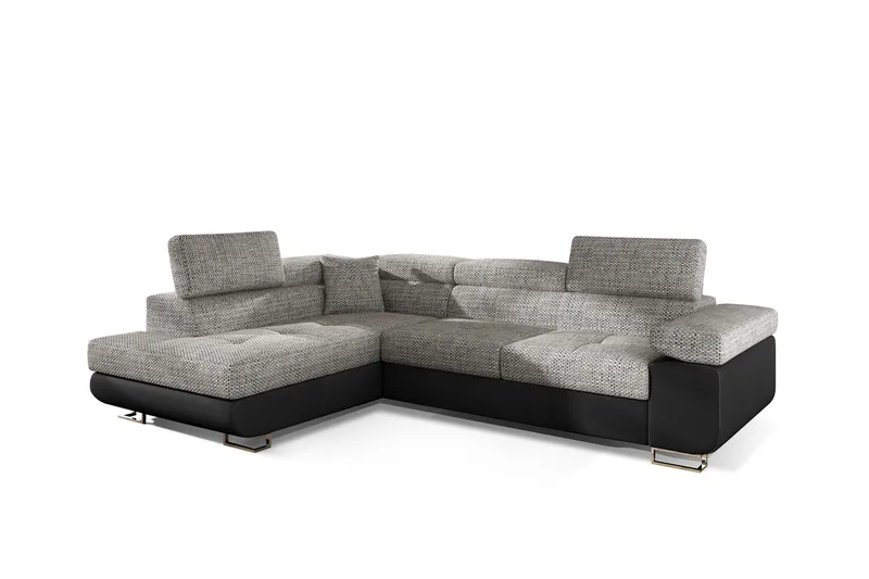 Bobis Bäddsoffa med Schäslong Vänster - Grå/Svart - Möbler - Soffa - Bäddsoffa