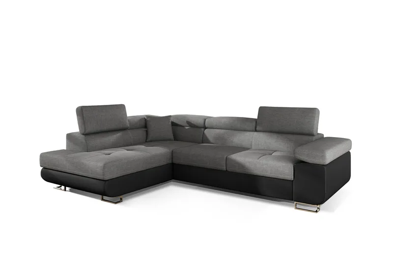 Bobis Bäddsoffa med Schäslong Vänster - Grå/Svart - Möbler - Soffa - Bäddsoffa