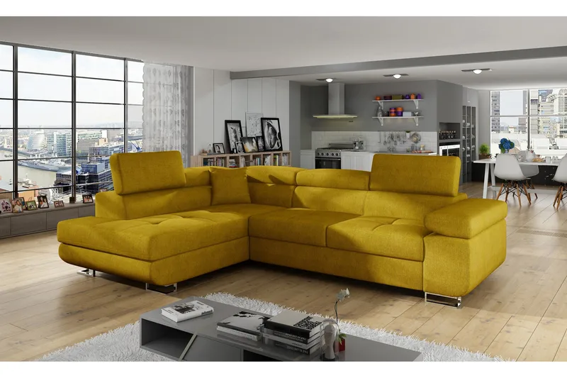 Bobis Bäddsoffa med Schäslong Vänster - Gul - Möbler - Soffa - Bäddsoffa