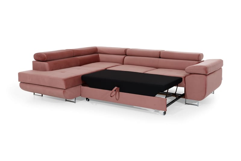 Bobis Bäddsoffa med Schäslong Vänster - Rosa - Bäddsoffa - Bäddsoffa divan