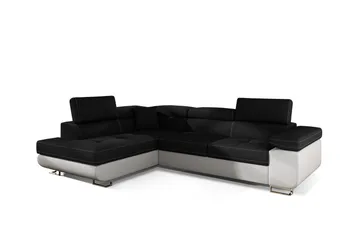 Bobis Bäddsoffa med Schäslong Vänster - Svart/Vit - Möbler - Soffa - Bäddsoffa