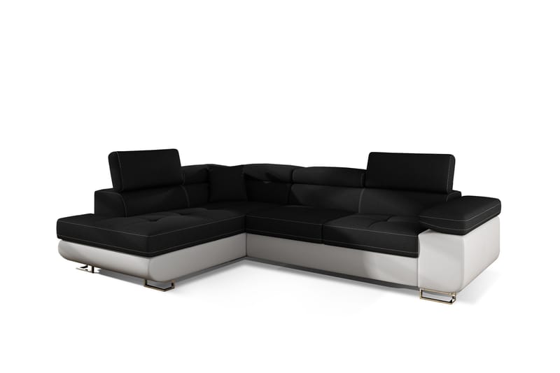 Bobis Bäddsoffa med Schäslong Vänster - Svart/Vit - Möbler - Soffa - Bäddsoffa