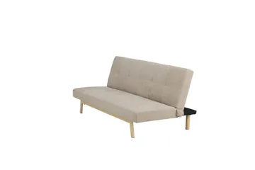 Bodil 2-sits Bekväm Tuftad Bäddsoffa i Tyg med Träben - Beige - Möbler - Soffa - Bäddsoffa