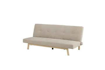 Bodil 2-sits Bekväm Tuftad Bäddsoffa i Tyg med Träben - Beige - Möbler - Soffa - Bäddsoffa