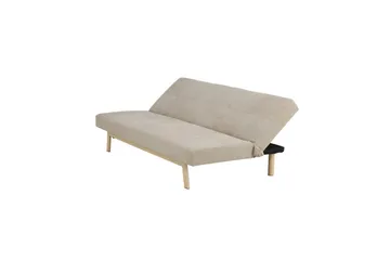Bodil 2-sits Bekväm Tuftad Bäddsoffa i Tyg med Träben - Beige - Möbler - Soffa - Bäddsoffa