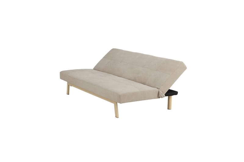 Bodil 2-sits Bekväm Tuftad Bäddsoffa i Tyg med Träben - Beige - Möbler - Soffa - Bäddsoffa