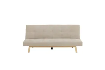 Bodil 2-sits Bekväm Tuftad Bäddsoffa i Tyg med Träben - Beige - Möbler - Soffa - Bäddsoffa