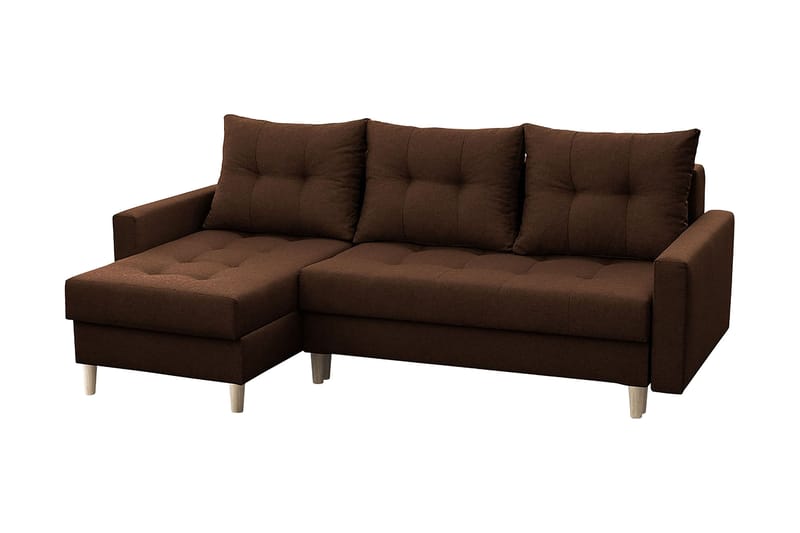 Bodo Divanbäddsoffa 222x140x90 cm - Brun - Bäddsoffa - Bäddsoffa divan