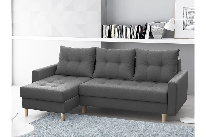 Bodo Divanbäddsoffa 222x140x90 cm - Mörkgrå - Möbler - Soffa - Bäddsoffa