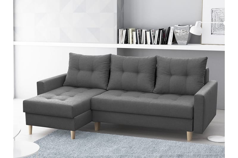 Bodo Divanbäddsoffa 222x140x90 cm - Mörkgrå - Möbler - Soffa - Bäddsoffa
