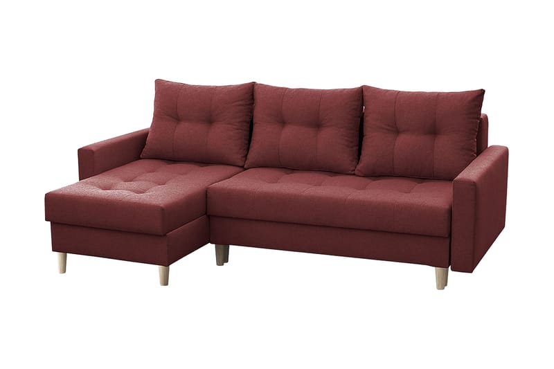 Bodo Divanbäddsoffa 222x140x90 cm - Röd - Bäddsoffa - Bäddsoffa divan