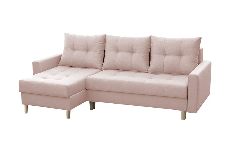 Bodo Divanbäddsoffa 222x140x90 cm - Rosa - Bäddsoffa - Bäddsoffa divan