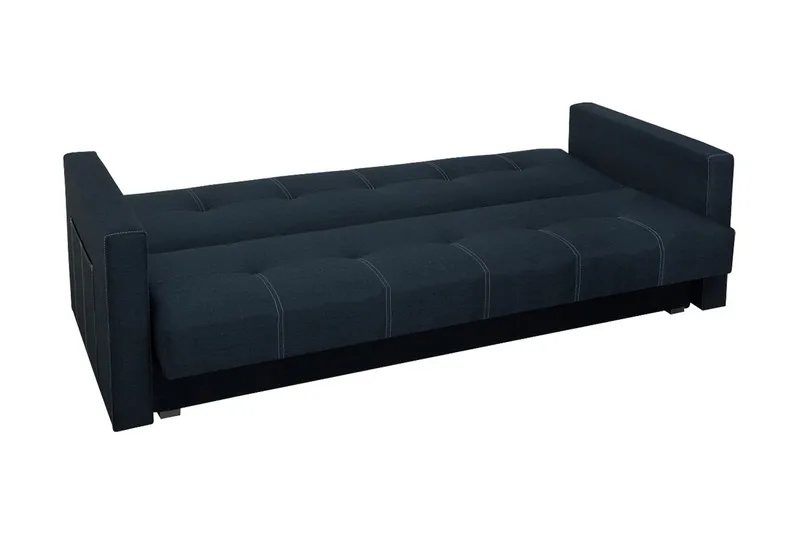 Bona 3-sits Rektangulär Längsbäddad Bäddsoffa 115x190 cm med Förvaring i Tyg - Brun - Möbler - Soffa - Bäddsoffa
