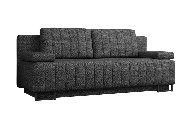 Bonsall 3-sits Längsbäddad Bäddsoffa 146x200 cm med Förvaring i Tyg, Grå