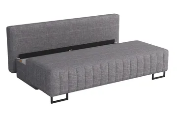 Bonsall 3-sits Längsbäddad Bäddsoffa 146x200 cm med Förvaring i Tyg - Grå - Möbler - Soffa - Bäddsoffa