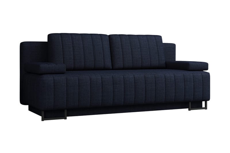 Bonsall 3-sits Längsbäddad Bäddsoffa 146x200 cm med Förvaring i Tyg, Svart