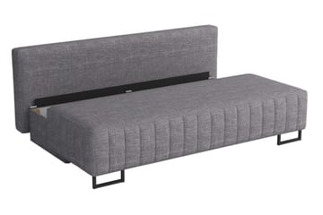 Bonsall 3-sits Längsbäddad Bäddsoffa 146x200 cm med Förvaring i Tyg - Svart - Möbler - Soffa - Bäddsoffa