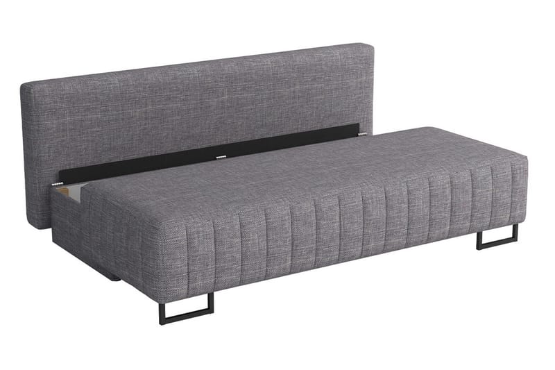 Bonsall 3-sits Längsbäddad Bäddsoffa 146x200 cm med Förvaring i Tyg - Svart - Möbler - Soffa - Bäddsoffa