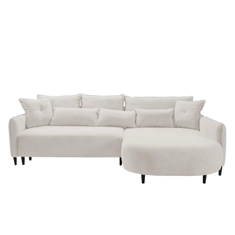 Bornalle 3-sits Bäddsoffa med divan - beige - Möbler - Soffa - Bäddsoffa