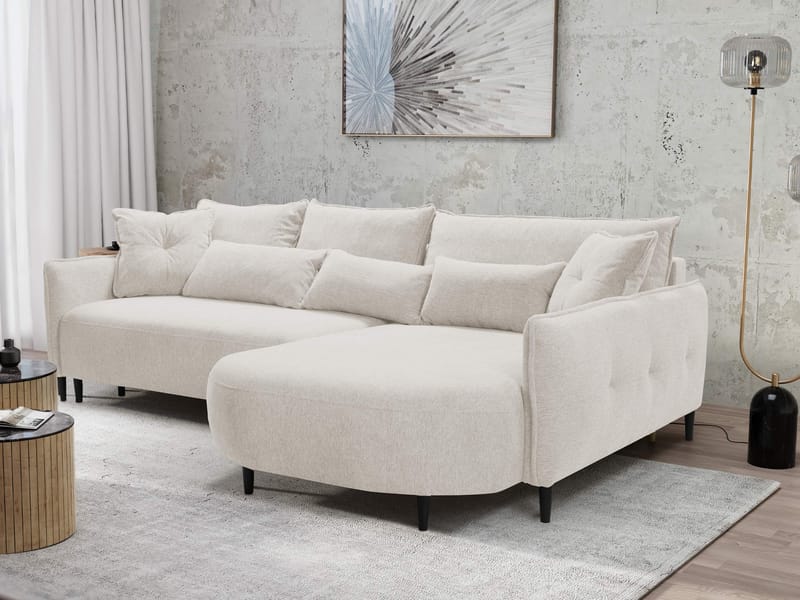 Bornalle 3-sits Bäddsoffa med divan - beige - Möbler - Soffa - Bäddsoffa