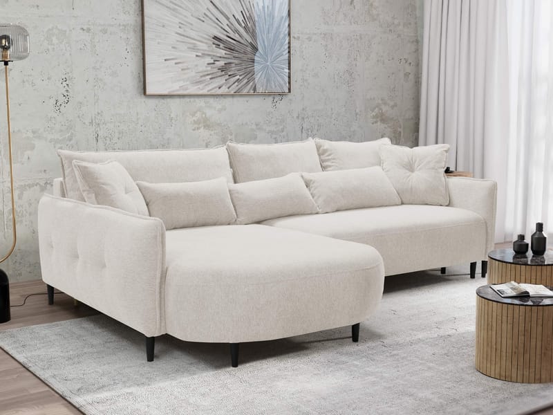 Bornalle 3-sits Bäddsoffa med divan - beige - Möbler - Soffa - Bäddsoffa