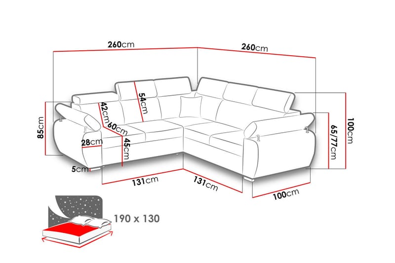 Boston Hörnsoffa - Mörkgrå - Bäddsoffa - Hörnbäddsoffa - Sammetssoffa