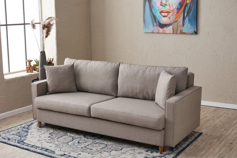 Braneles Bäddsoffa 3-sits - Beige - Möbler - Soffa - Bäddsoffa