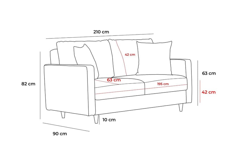 Braneles Bäddsoffa 3-sits - Grå - Möbler - Soffa - Bäddsoffa
