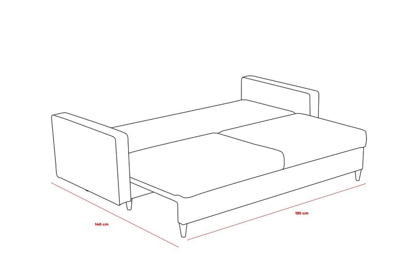 Braneles Bäddsoffa 3-sits - Grå - Möbler - Soffa - Bäddsoffa