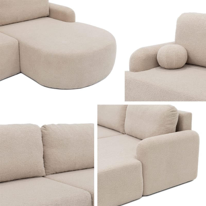 Branrel 3-sits Soffa med divan - Brun - Möbler - Soffa - Bäddsoffa