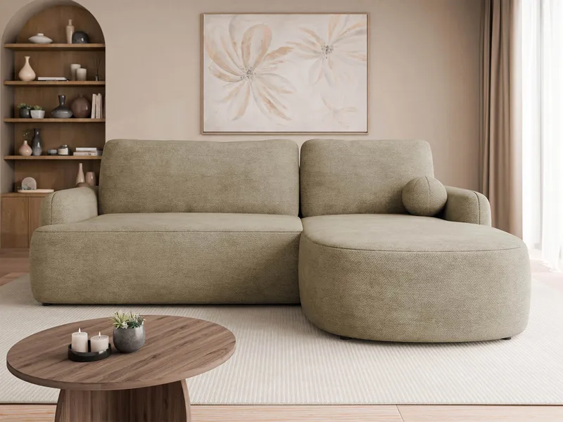 Branrel 4-sits Bäddsoffa med Divan Höger - Beige - Möbler - Soffa - Bäddsoffa