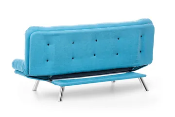 Breana 3-sits Rektangulär Längsbäddad Bäddsoffa 130x200 cm i Tyg - Turkos - Möbler - Soffa - Bäddsoffa