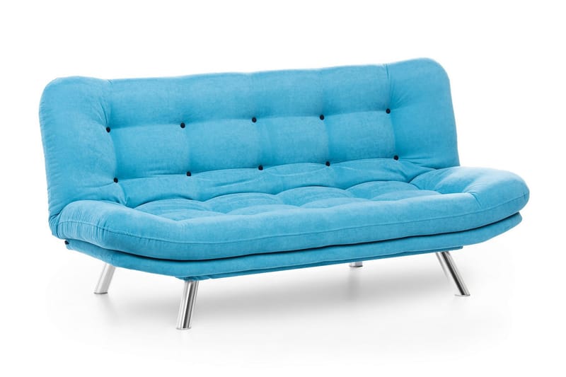 Breana 3-sits Rektangulär Längsbäddad Bäddsoffa 130x200 cm i Tyg - Turkos - Möbler - Soffa - Bäddsoffa