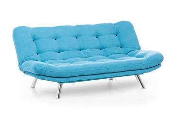 Breana 3-sits Rektangulär Längsbäddad Bäddsoffa 130x200 cm i Tyg - Turkos - Möbler - Soffa - Bäddsoffa