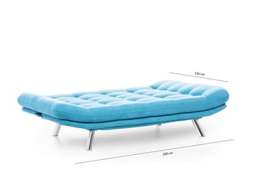 Breana 3-sits Rektangulär Längsbäddad Bäddsoffa 130x200 cm i Tyg - Turkos - Möbler - Soffa - Bäddsoffa