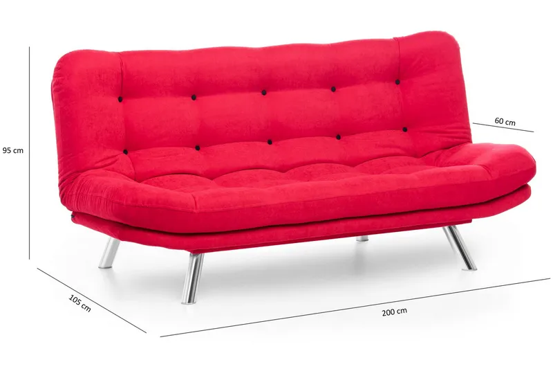 Breana Bäddsoffa 3-sits - Röd - Möbler - Soffa - Bäddsoffa