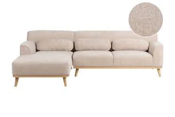 Bree Hörnsoffa 3-sits - Beige/Ljust trä - Möbler - Soffa - Bäddsoffa
