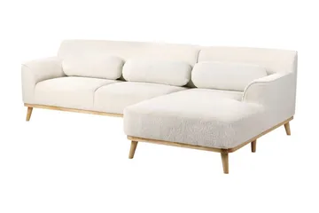 Bree Hörnsoffa 3-sits - Vit/Ljust trä - Möbler - Soffa - Bäddsoffa